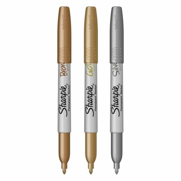 Set markere - Sharpie Metallic: Gold, Silver, Bronze, fine | Sharpie - imagine 2