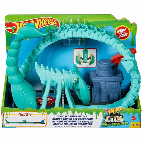 Set de joaca Circuit cu obstacole Hot Wheels City, Toxic Scorpion Attack (GTT67)