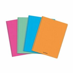 Caiet Aurora cu spirala, A4, dictando, coperta PP transparent color