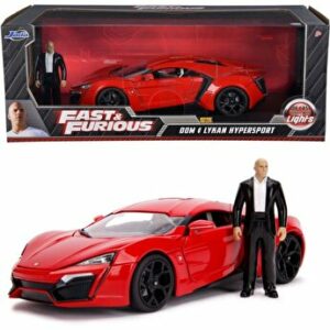 Masinuta Fast and Furious Lykan Hypersport cu figurina Dominic, Scara 1:24