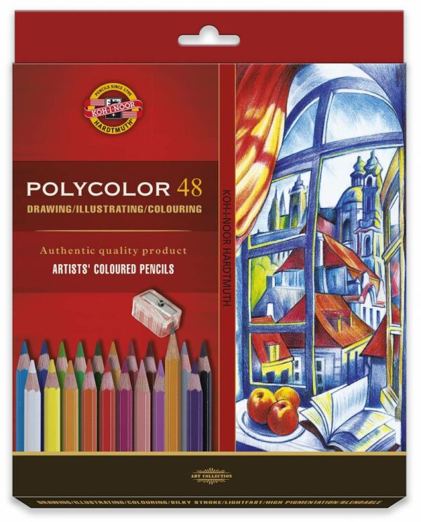 Set 48 creioane colorate + ascutitoare | Koh-I-Noor