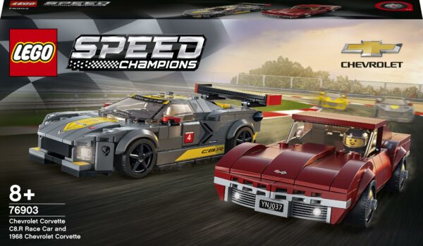 LEGO Speed Champions Masina de curse Chevrolet Corvette C8.R si Chevrolet Corvette 1968
