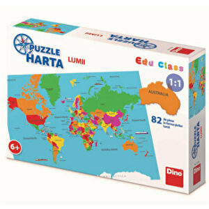 Puzzle geografic - Harta Lumii (82 piese) [ 712126 ]