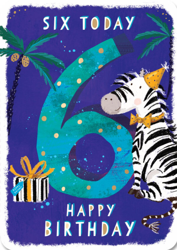 Felicitare - 6th Birthday - Baieti - Model 2 | Ling Design