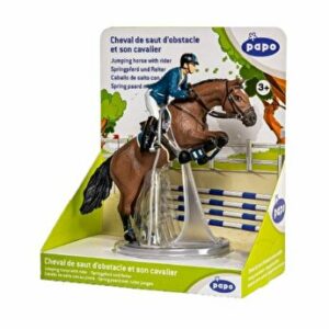 Set figurina Jocheu si cal sarind