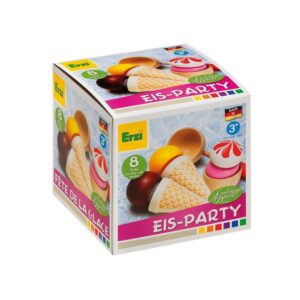 Set 8 alimente din lemn Petrecere cu inghetata, 3 ani+, Erzi