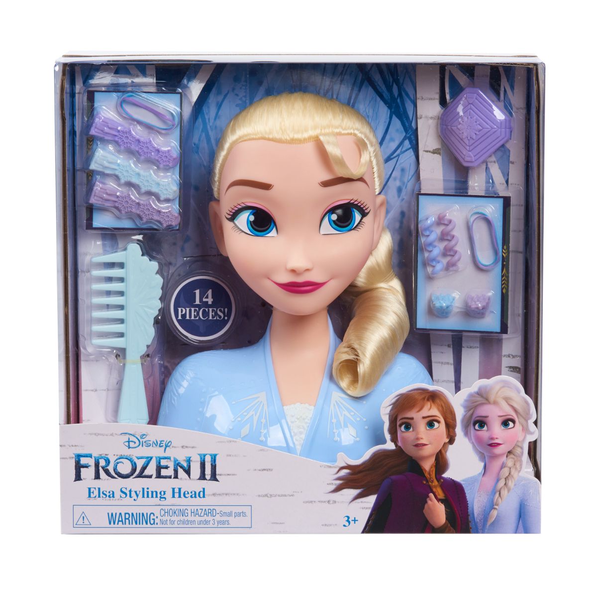 Papusa Elsa Frozen 2, Styling Head - Manechin pentru coafat cu accesorii incluse