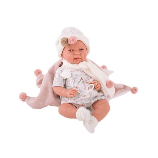 Papusa bebe realist Lea cu plapumioara, 40 cm, Antonio Juan