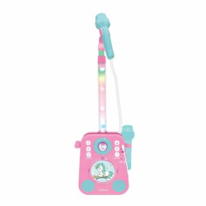 Karaoke cu doua microfoane, Lexibook, cu lumini si sunete, Unicorn