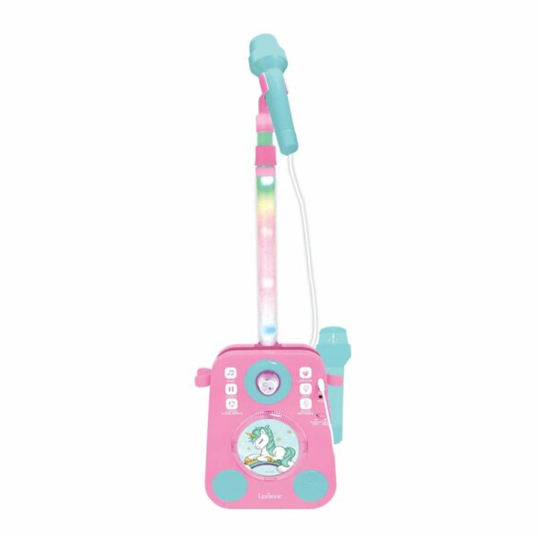 Karaoke cu doua microfoane, Lexibook, cu lumini si sunete, Unicorn