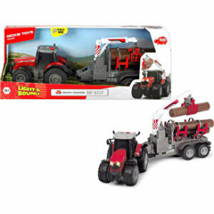 Tractor cu remorca Dickie Toys, Massey Ferguson 8737