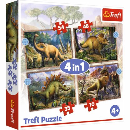 34383 puzzle 4 in 1 trefl dinozauri interesanti 1