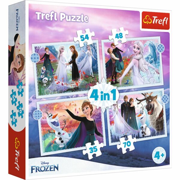 34398 puzzle 4 in 1 trefl magie in padure disney frozen 2 1