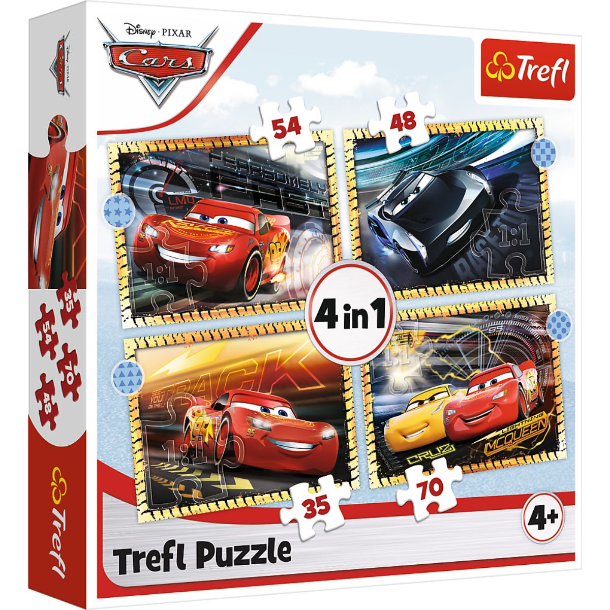 Puzzle 4 in 1, Trefl, Pe locuri, fiti gata, start, Disney Cars 3 (35, 48, 54 si 70 piese) 1 Puzzle 4 in 1, Trefl, Pe locuri, fiti gata, start, Disney Cars 3 (35, 48, 54 si 70 piese)