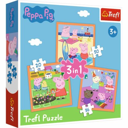 34852 puzzle 3 in 1 trefl peppa cea inventiva 1