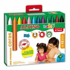 Creioane cerate Alpino Baby, cutie carton, 12 culori
