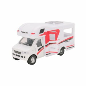 Masinuta Autorulota Globo Die Cast, Pull Back & Go, Alb Rosu