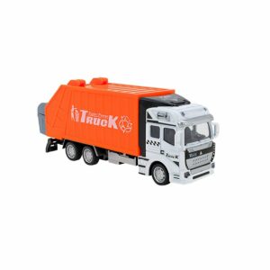 Camion de Gunoi Globo Die Cast Pull Back & Go, Portocaliu