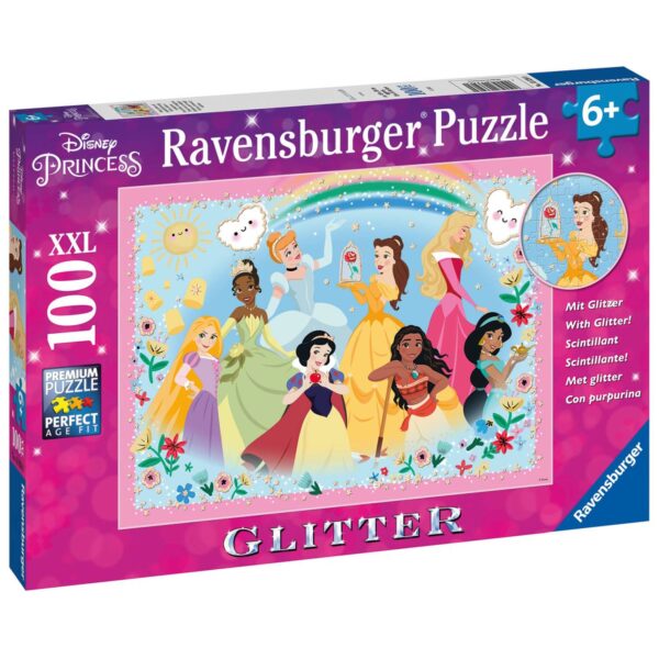 PUZZLE PRINTESELE DISNEY, 100 PIESE GLITTER