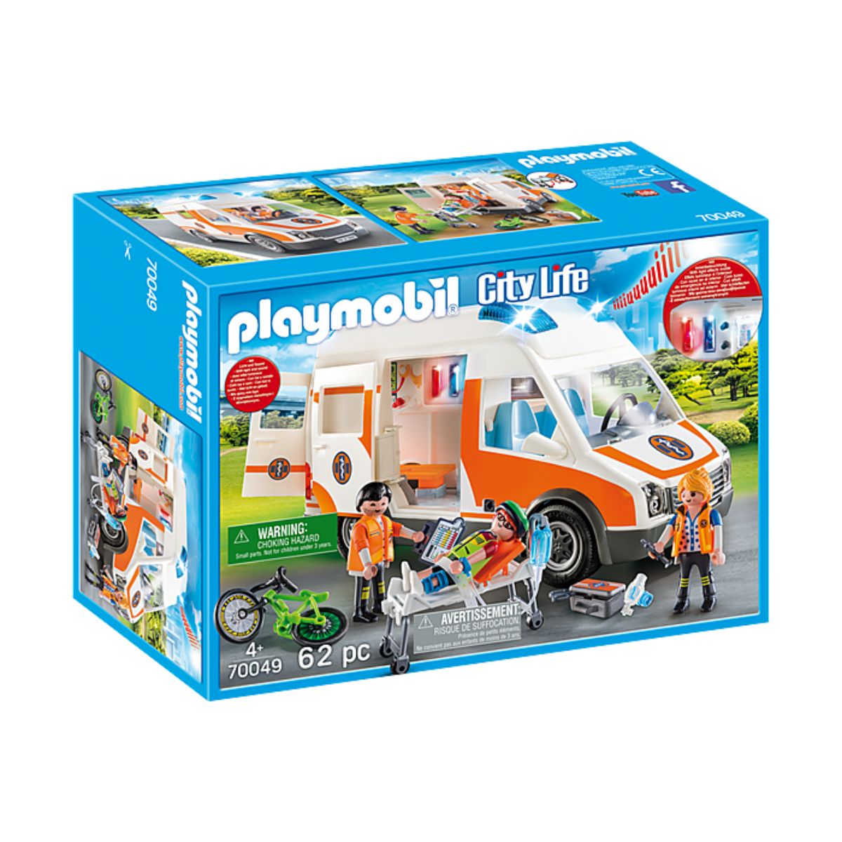 Set Playmobil City Life Rescue - Ambulanta cu lumini intermitente