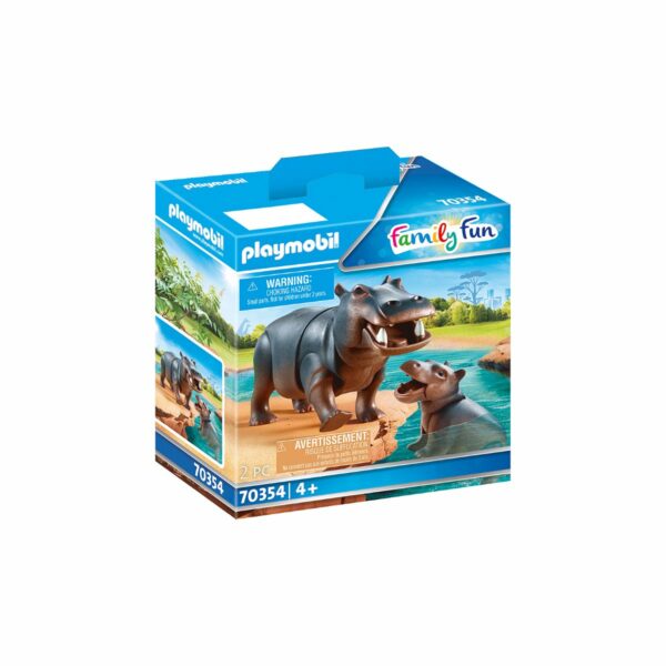 4008789703545 pm70354 001w set playmobil family fun large zoo hipopotam cu pui 1