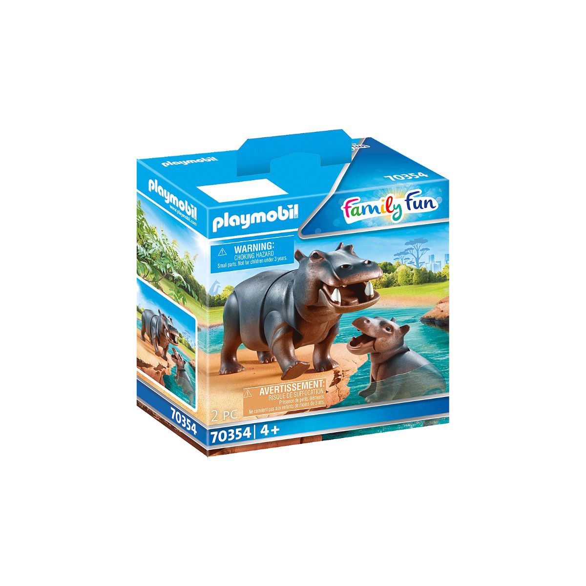 Set Playmobil Family Fun Large Zoo - Hipopotam cu pui 1 Set Playmobil Family Fun Large Zoo - Hipopotam cu pui