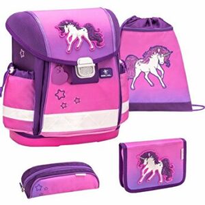 Ghiozdan scoala echipat Belmil Classy - Unicorn stralucitor