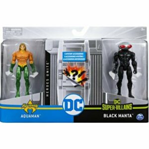 Set 2 fgurine flexibile Aquaman si Black Manta cu 6 accesorii