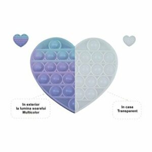 Jucarie Pop It Now - Inima, transparent