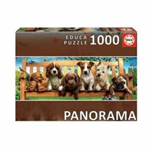 Puzzle panoramic Puppies on beach, 1000 piese