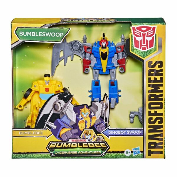 Figurina Transformers, Cyberverse Roll And Combine, Bumblebee, Dinobot Swoop