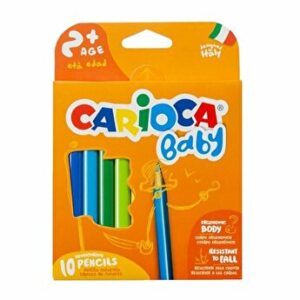 Creioane colorate Carioca Baby, triunghiulare, 10 culori