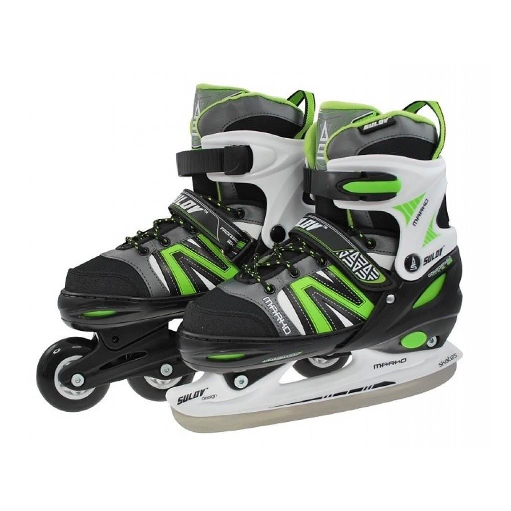 Role 2 in 1, Patine, DHS Marko, 35-38, Negru-Verde 1 Role 2 in 1, Patine, DHS Marko, 35-38, Negru-Verde