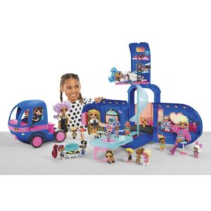 LOL Surprise OMG 4 in 1 Glamper, Set de joca tip rulota cu lumini, sunete si 55 de surprize