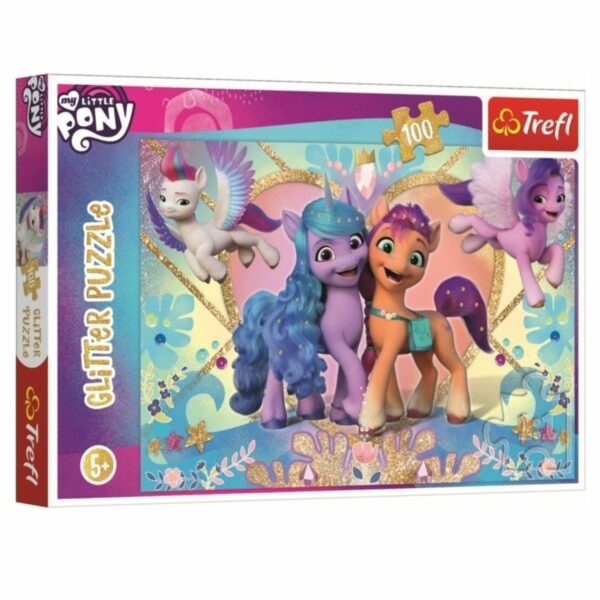 Puzzle Trefl Glitter 100 piese, Ponei, My Little Pony