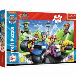 Puzzle Trefl 100 piese, Patrula catelusilor pe motociclete, Paw Patrol