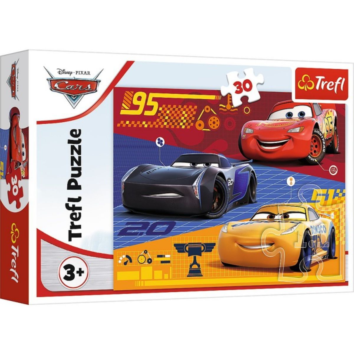 Puzzle Trefl 30 piese, Inainte de cursa, Disney Cars 3 1 Puzzle Trefl 30 piese, Inainte de cursa, Disney Cars 3