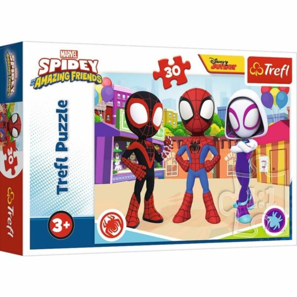 Puzzle Trefl 30 piese, Aventurile lui Spidey si ale prietenilor sai