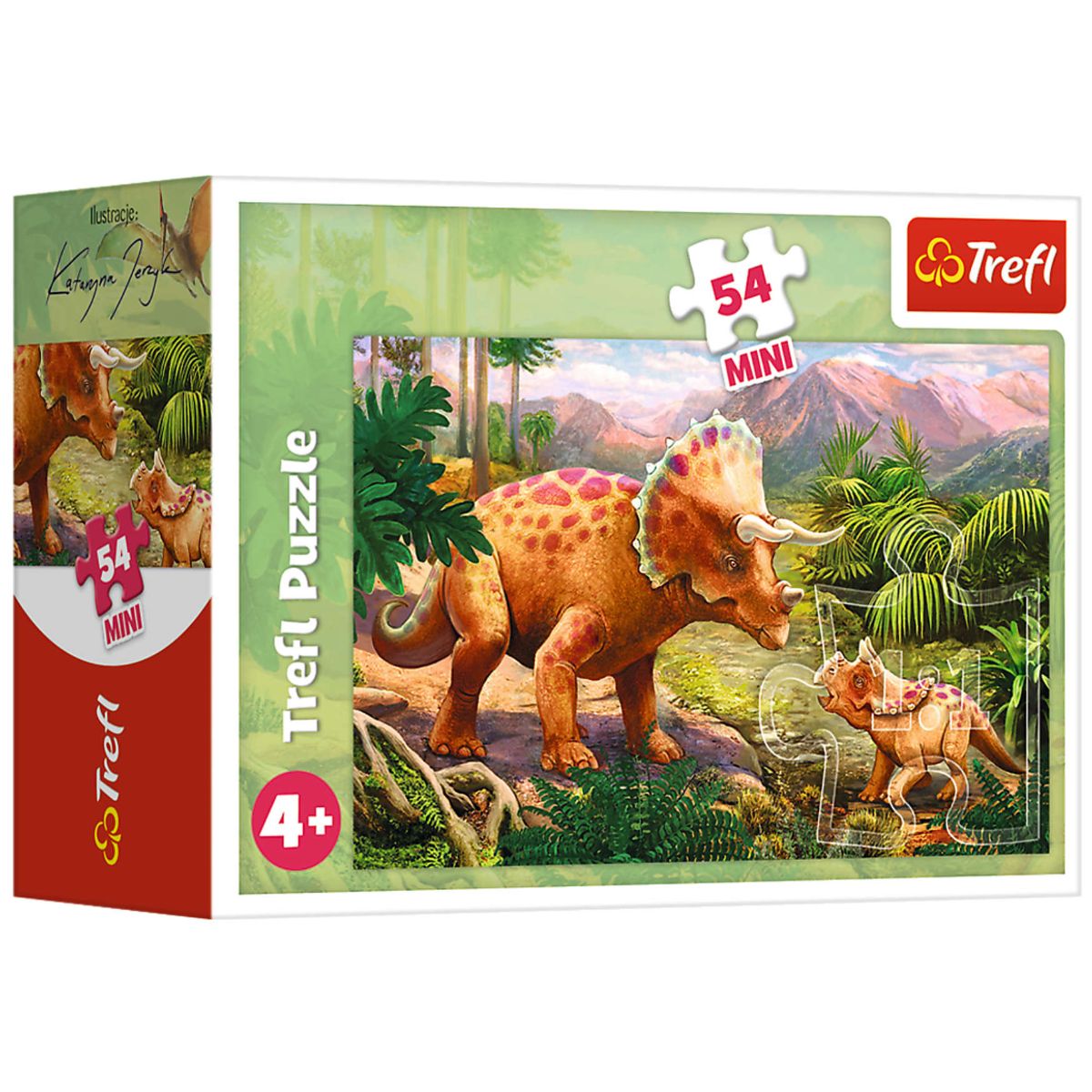 Puzzle Trefl Mini 54 piese, Uimitorii dinozauri, 19729