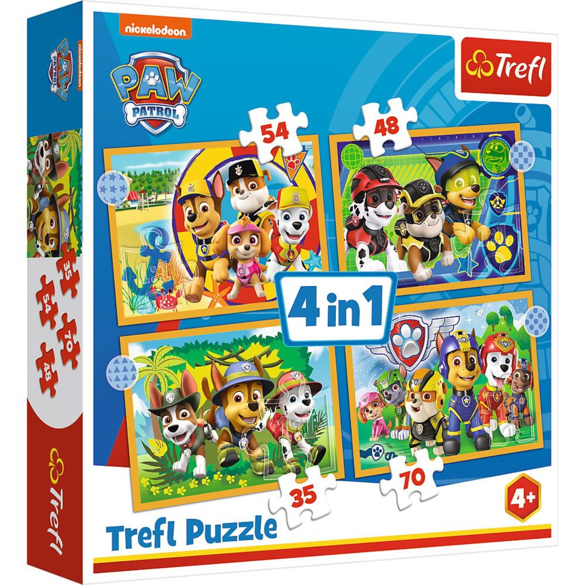 Puzzle Trefl 4 in 1, In vacanta, Paw Patrol (35, 48, 54, 70 piese) 1 Puzzle Trefl 4 in 1, In vacanta, Paw Patrol (35, 48, 54, 70 piese)