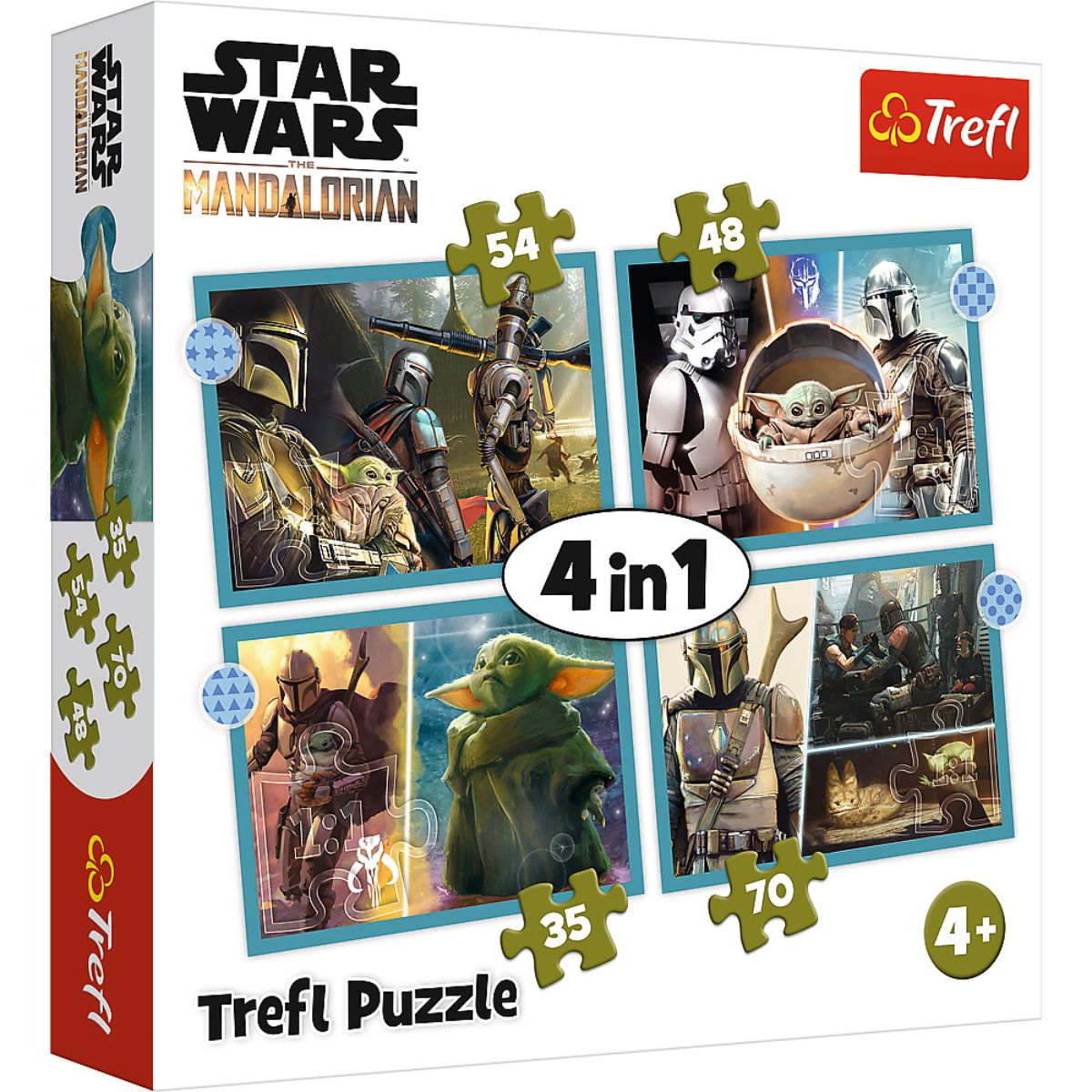 Puzzle Trefl 4 in 1, Baby Yoda, Star Wars Mandalorian (35, 48, 54, 70 piese) 1 Puzzle Trefl 4 in 1, Baby Yoda, Star Wars Mandalorian (35, 48, 54, 70 piese)