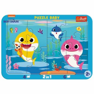 Puzzle Trefl 10 piese in rama, Rechinii fericiti, Baby Shark