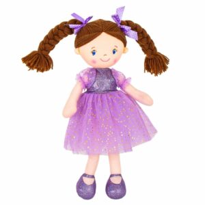Jucarie de plus, Noriel, Balerina cu rochita si codite impletite, 45 cm