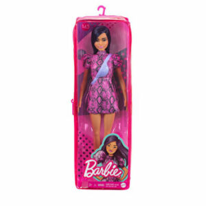 Papusa Barbie Fashionista, Bruneta cu rochita mov
