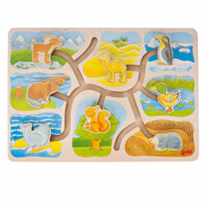 Puzzle glisant lemn - Cine unde locuieste?
