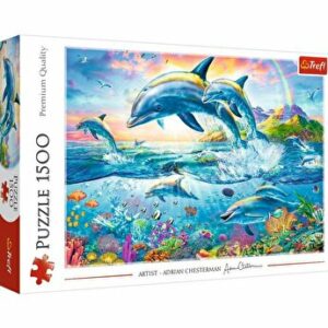 Puzzle Trefl - Familia de delfini, 1500 piese