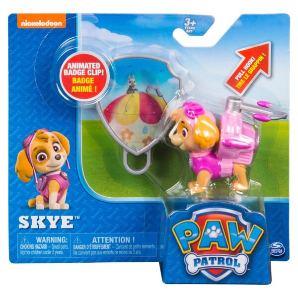 Figurina si insigna Paw Patrol - Skye (20093669)
