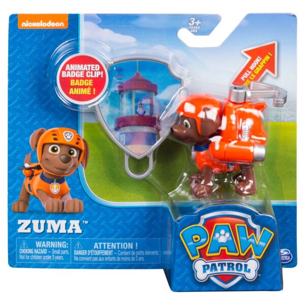 Figurina si insigna Paw Patrol - Zuma (20093671)