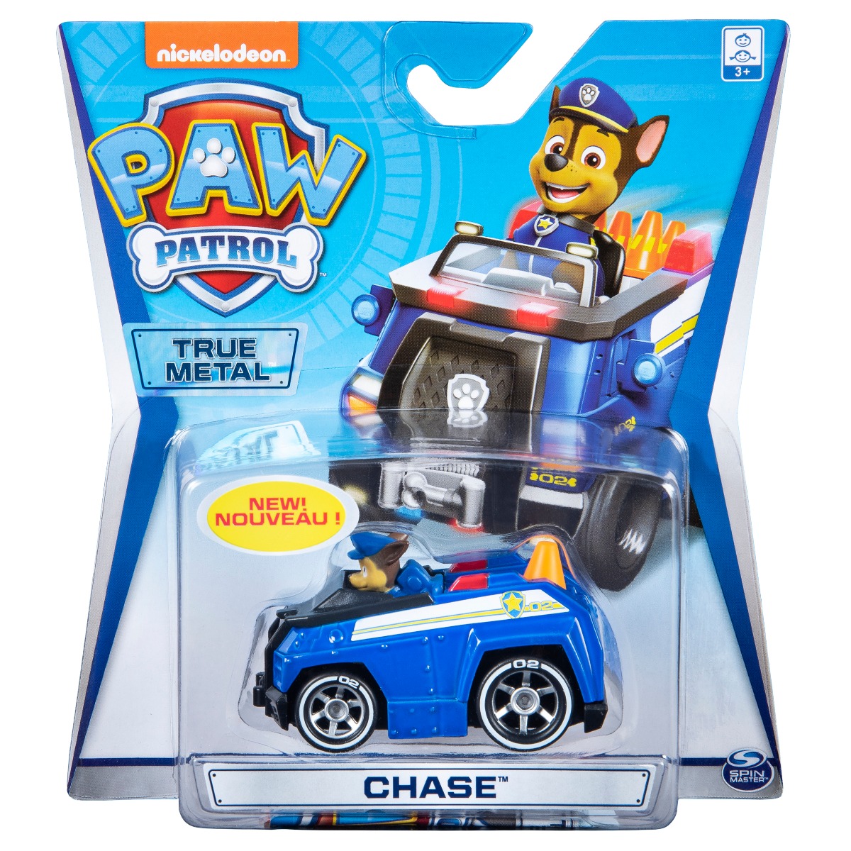 Masinuta cu figurina Paw Patrol True Metal, Chase 20127201
