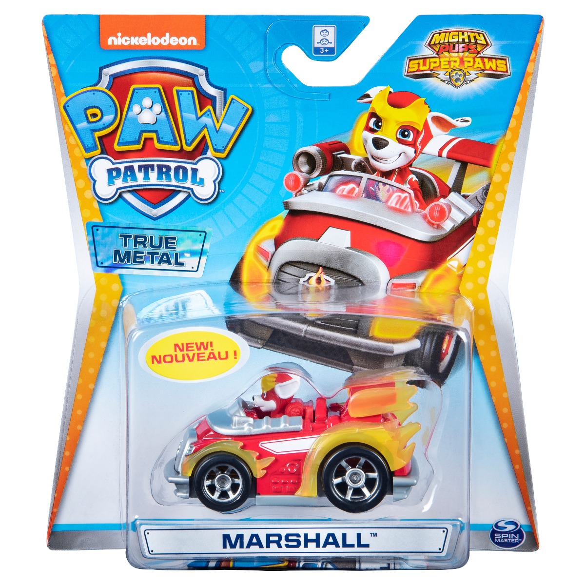 Masinuta cu figurina Paw Patrol True Metal, Marshall 20127212